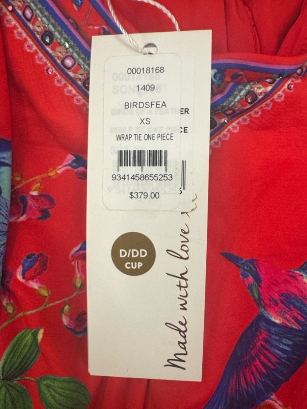 Camilla ‘Birds of a Feather’ Red Floral Wrap One-Piece Swimsuit XS-D/DD - Picture 5 of 8